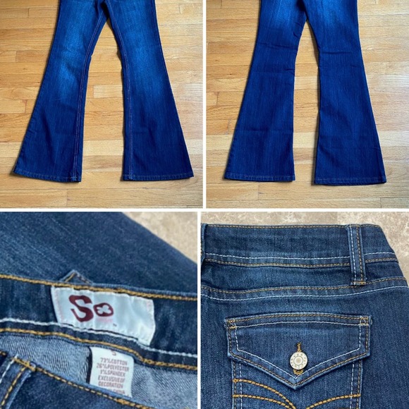 So womens bootcut jeans sz 5 mid rise flip pocket dark wash cowgirl rodeo Y2K - Picture 1 of 12